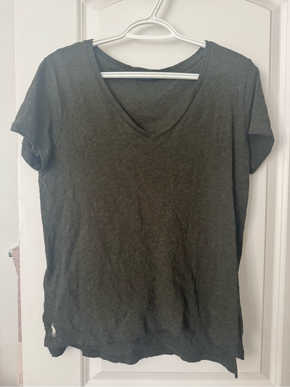 Ralph Lauren Women's Short Sleeve V-Neck Tee — Olive